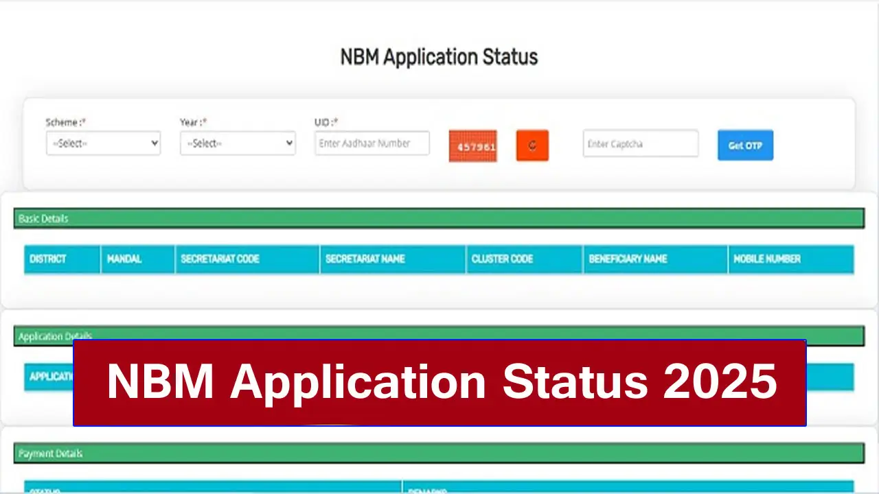 NBM Application Status 2025 Online Check with Aadhaar Card Number
