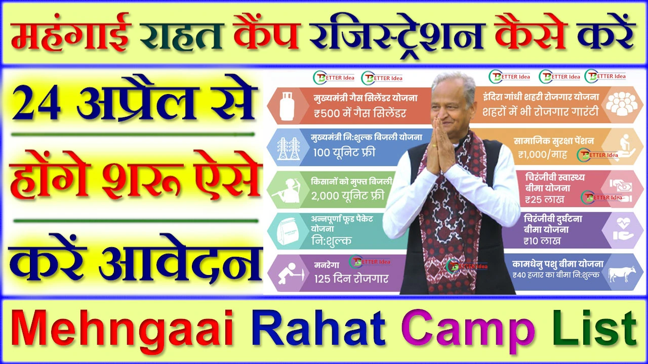 Mehngaai Rahat Camp List 2024: महंगाई राहत कैंप रजिस्ट्रेशन कैसे करें और फायदे क्या मिलेंगे हिंदी में जाने | mehngaairahatcamp.rajasthan.gov.in