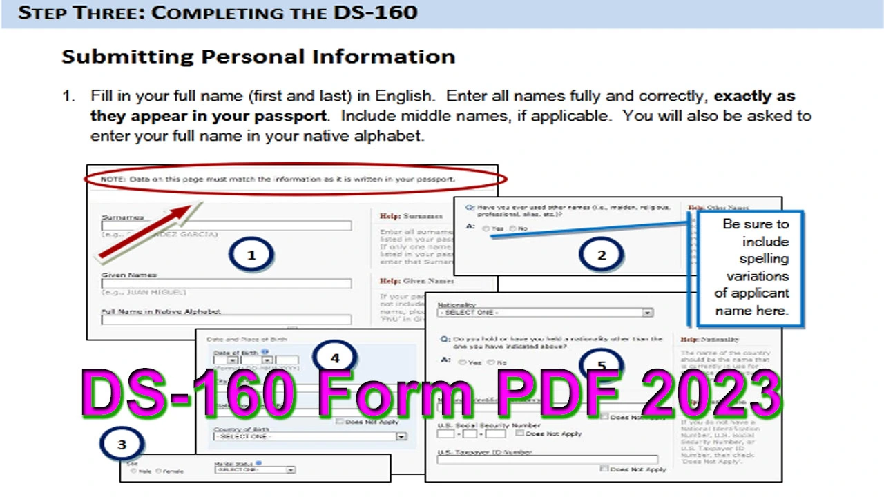 DS-160 Form PDF 2024 Download | How To Fill DS-160 Form Online