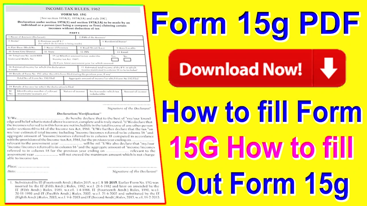 Form 15g Download PDF 2024 | How to fill out form 15g download