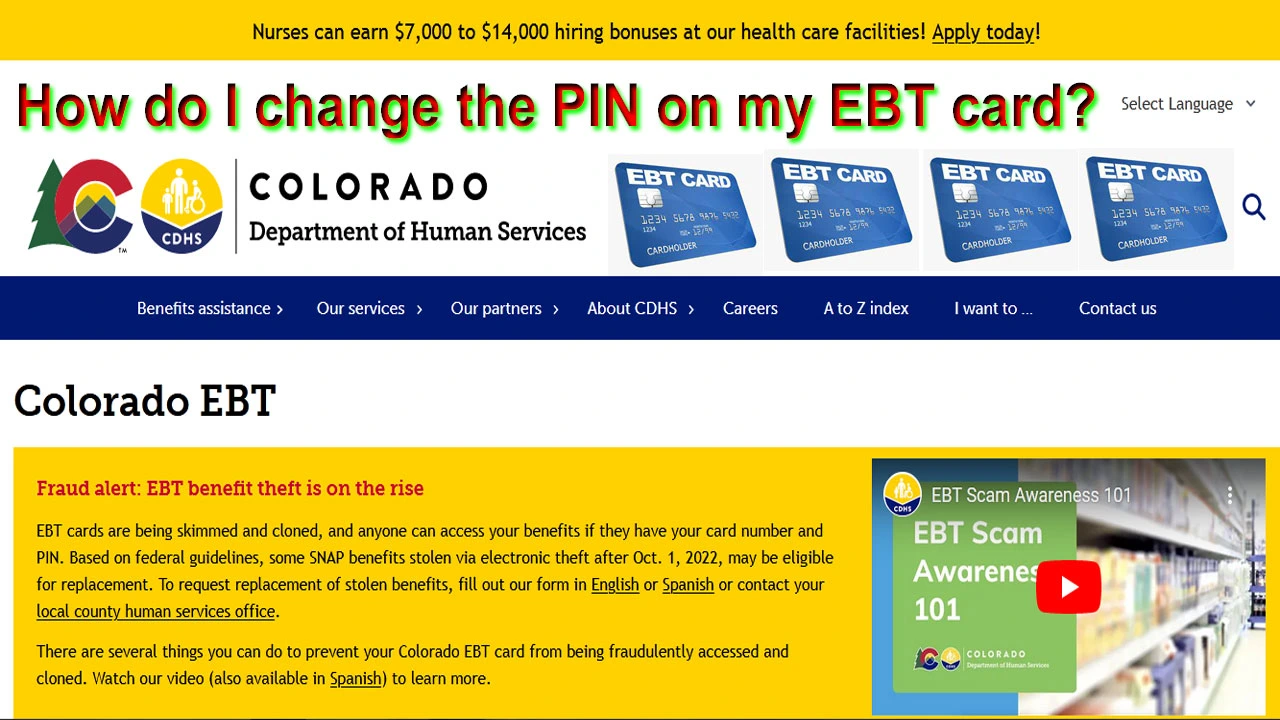 How do I change the PIN on my EBT Card Step By Step Guide