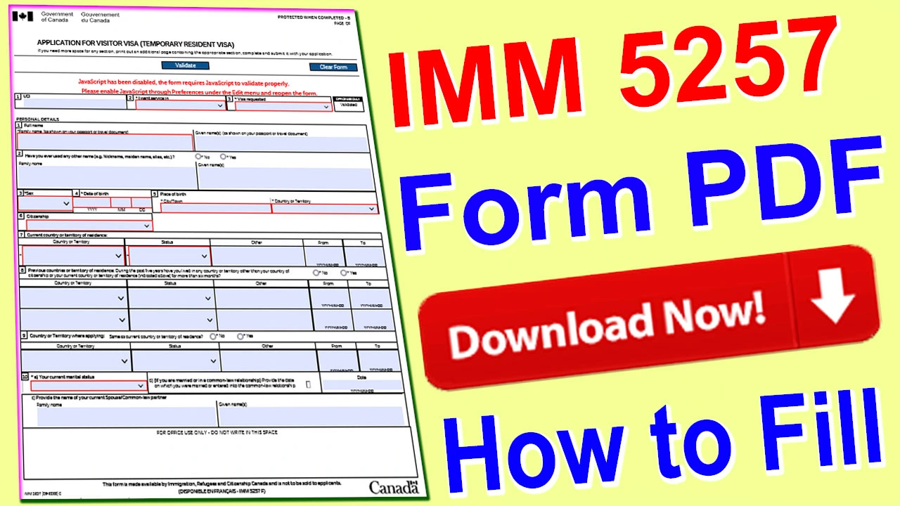 IMM 5257 Form 2024 PDF Download | How to Fill IMM 5257 Form Online