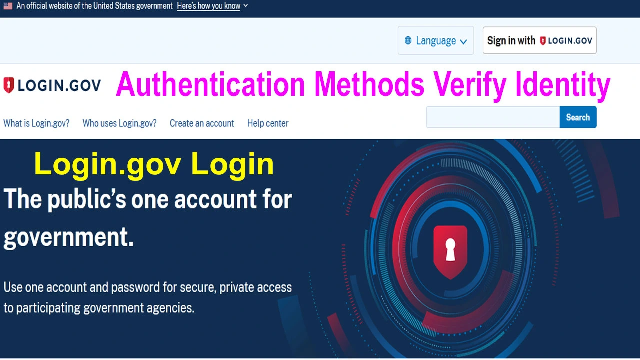 Login.gov Authentication Methods Verify Identity And App Login
