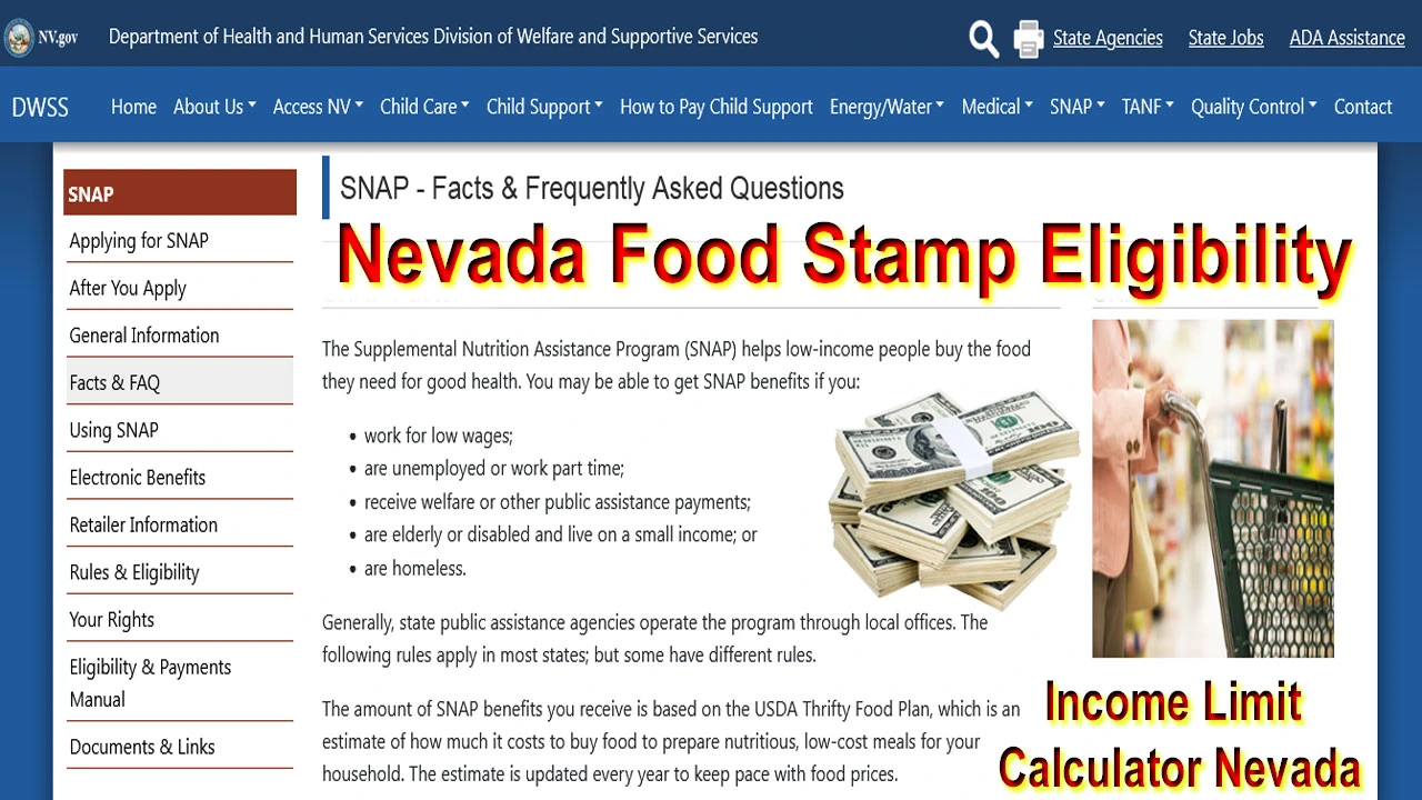 Nevada Food Stamp Eligibility 2024 | Food Stamp Income Limit Calculator Nevada