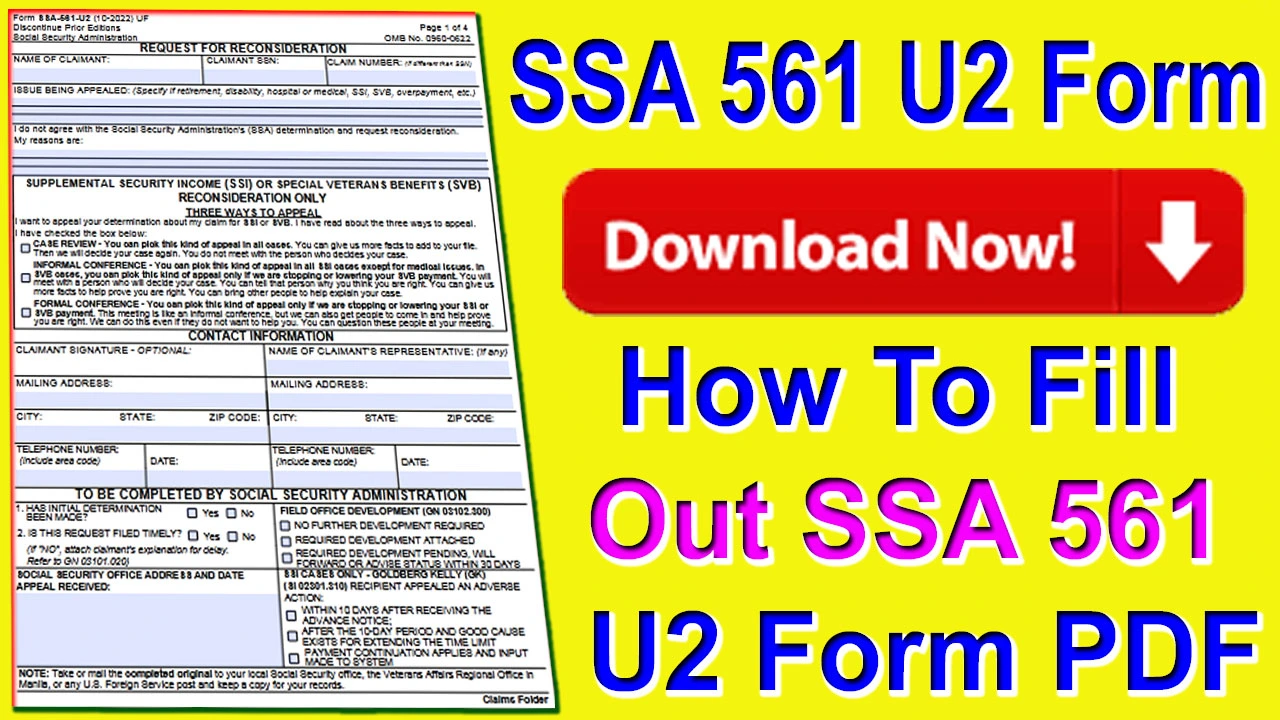 SSA 561 U2 Form PDF Download 2024 | How To Fill Out SSA 561 U2 Form PDF