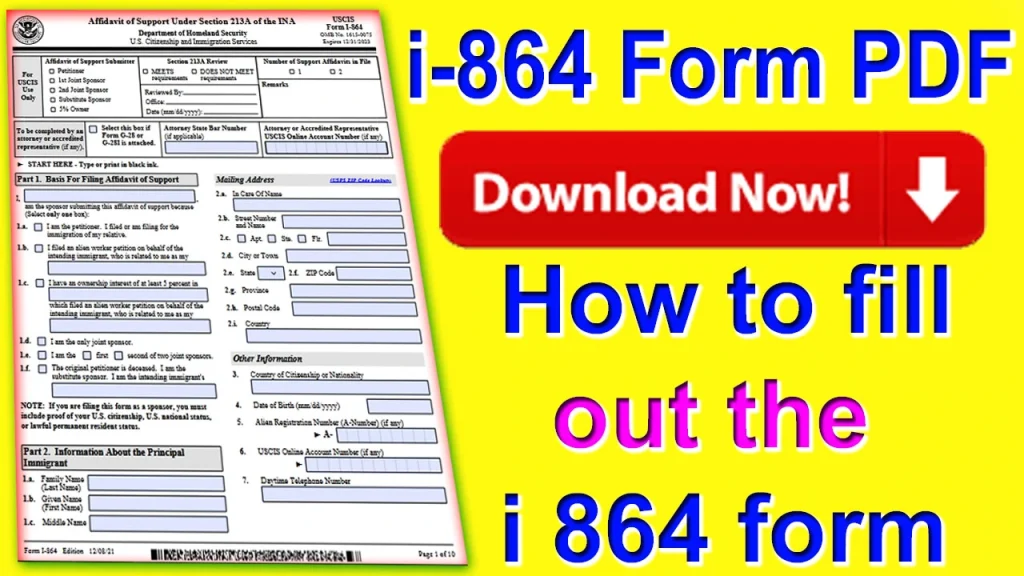 i864 Form PDF 2023 Download Instructions & How to fill out the i 864