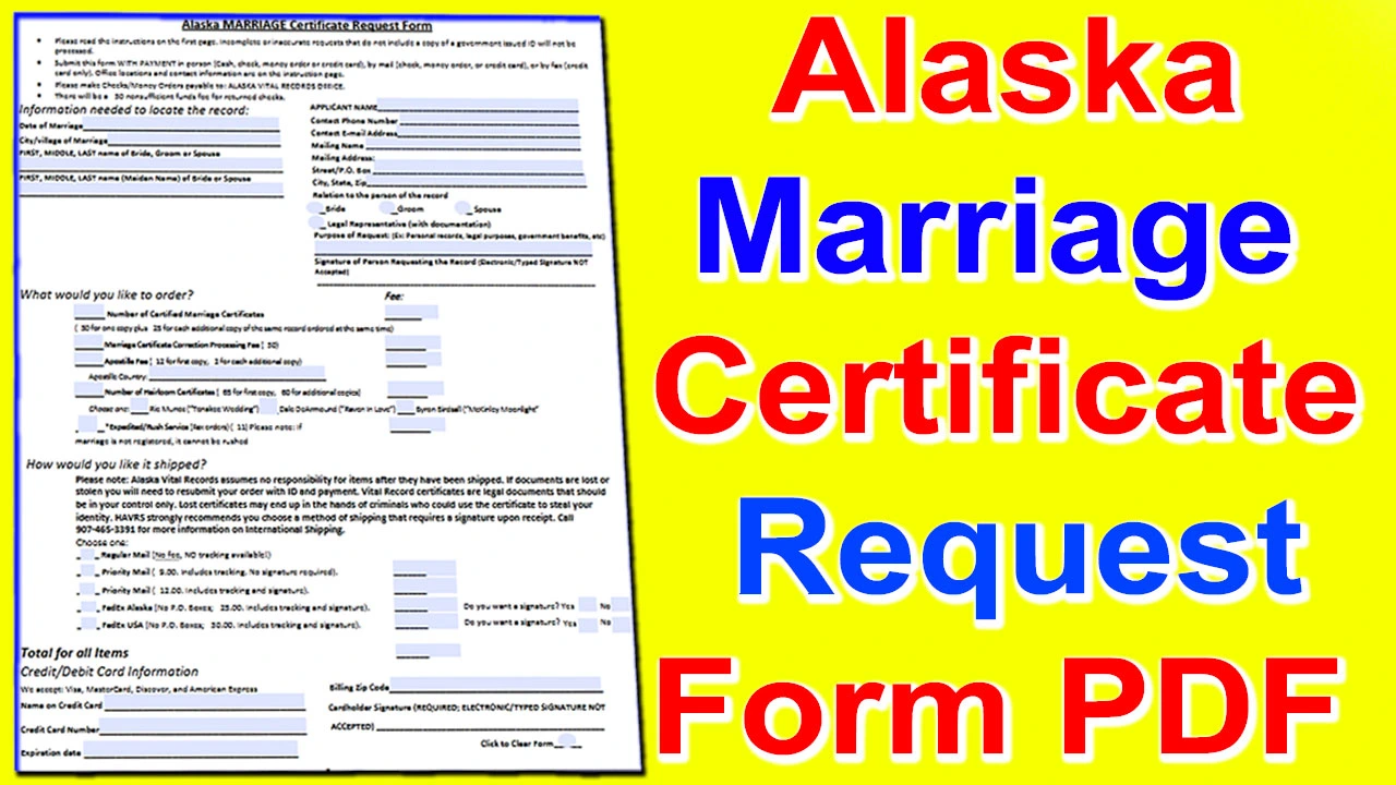 Alaska Marriage Certificate Request Form PDF 2024