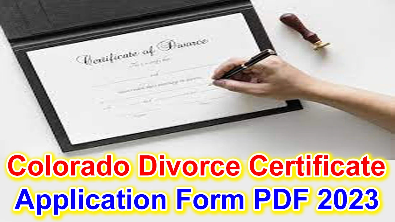 Colorado Divorce Certificate Application Form PDF 2024