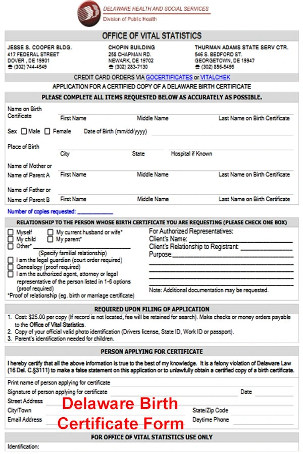 Delaware Birth Certificate Application Form PDF, Delaware Birth Certificate Application PDF 2023, Delaware Birth Certificate Application Form, Delaware Birth Certificate Application PDF Form, Delaware Birth Certificate Application Form Online, order birth certificate online delaware, delaware birth certificate request, how do i get a copy of my birth certificate from delaware