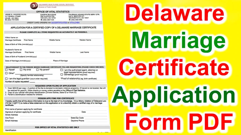 Delaware Marriage Certificate Application Form PDF, Delaware Marriage Certificate Application PDF, Delaware Marriage Certificate Application Form, delaware Marriage certificate online, how do i get a copy of my birth certificate in delaware, Delaware Marriage Certificate Form PDF, Delaware Birth Certificate Application Form Online, Delaware Marriage Certificate Online Apply 2023