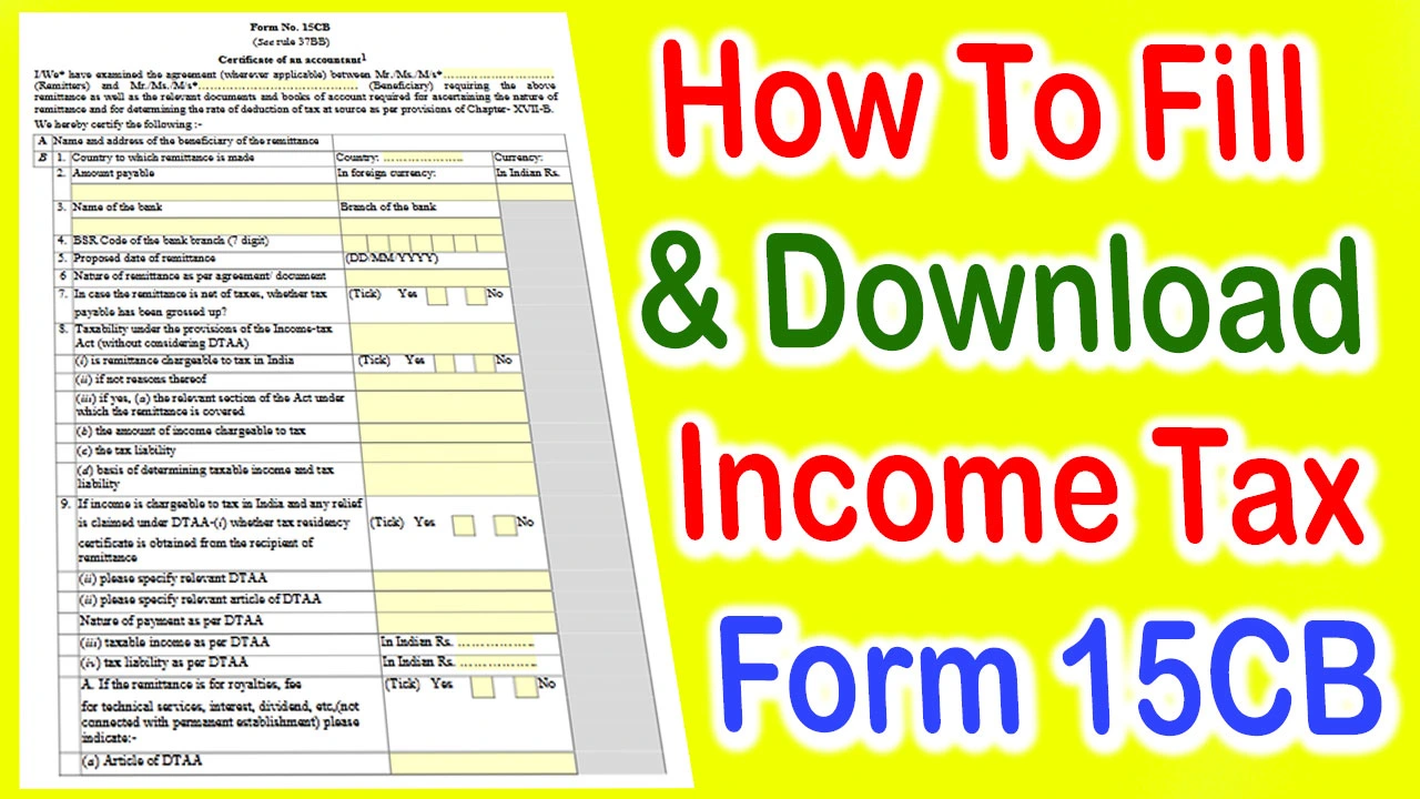 Form 15CB Income Tax PDF Download