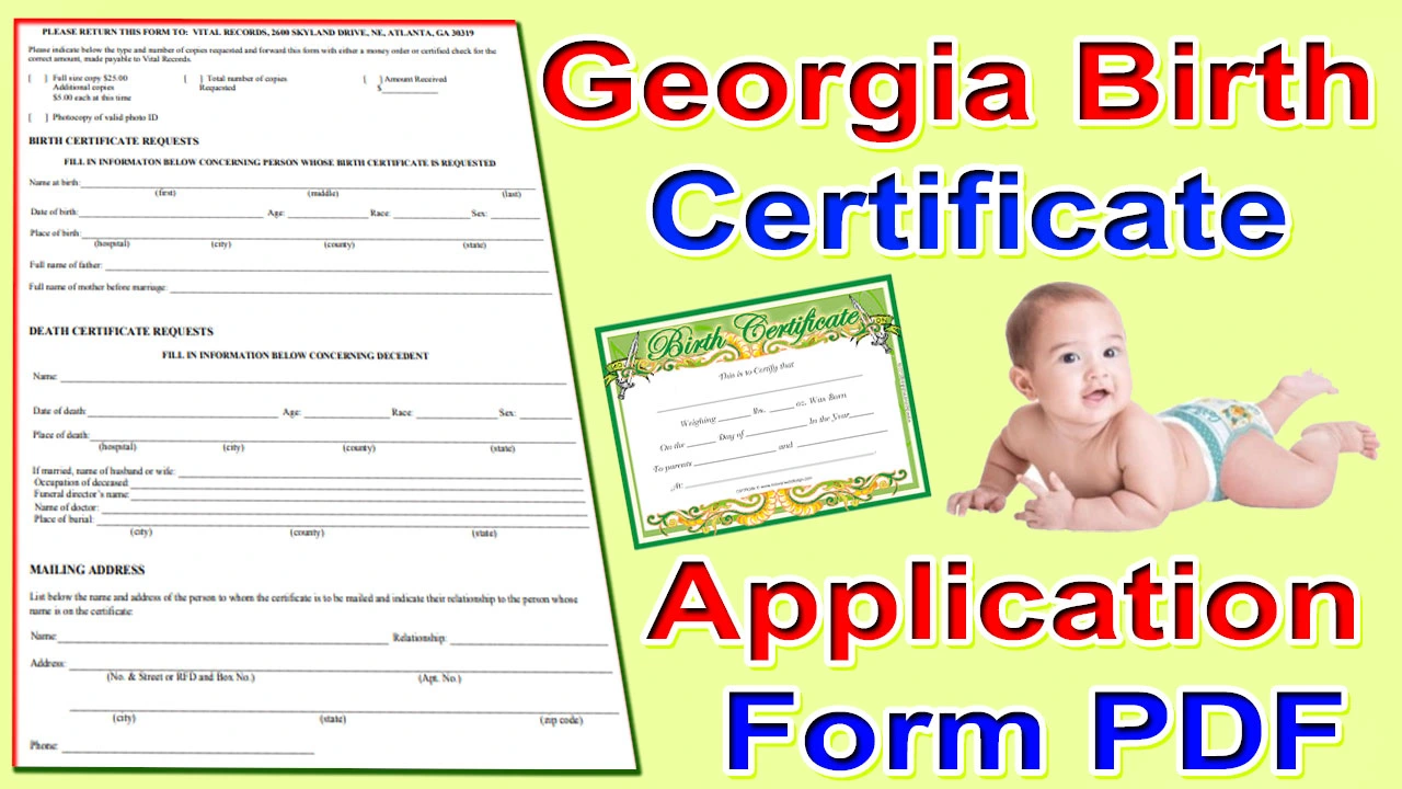 Georgia Birth Certificate Application PDF 2024
