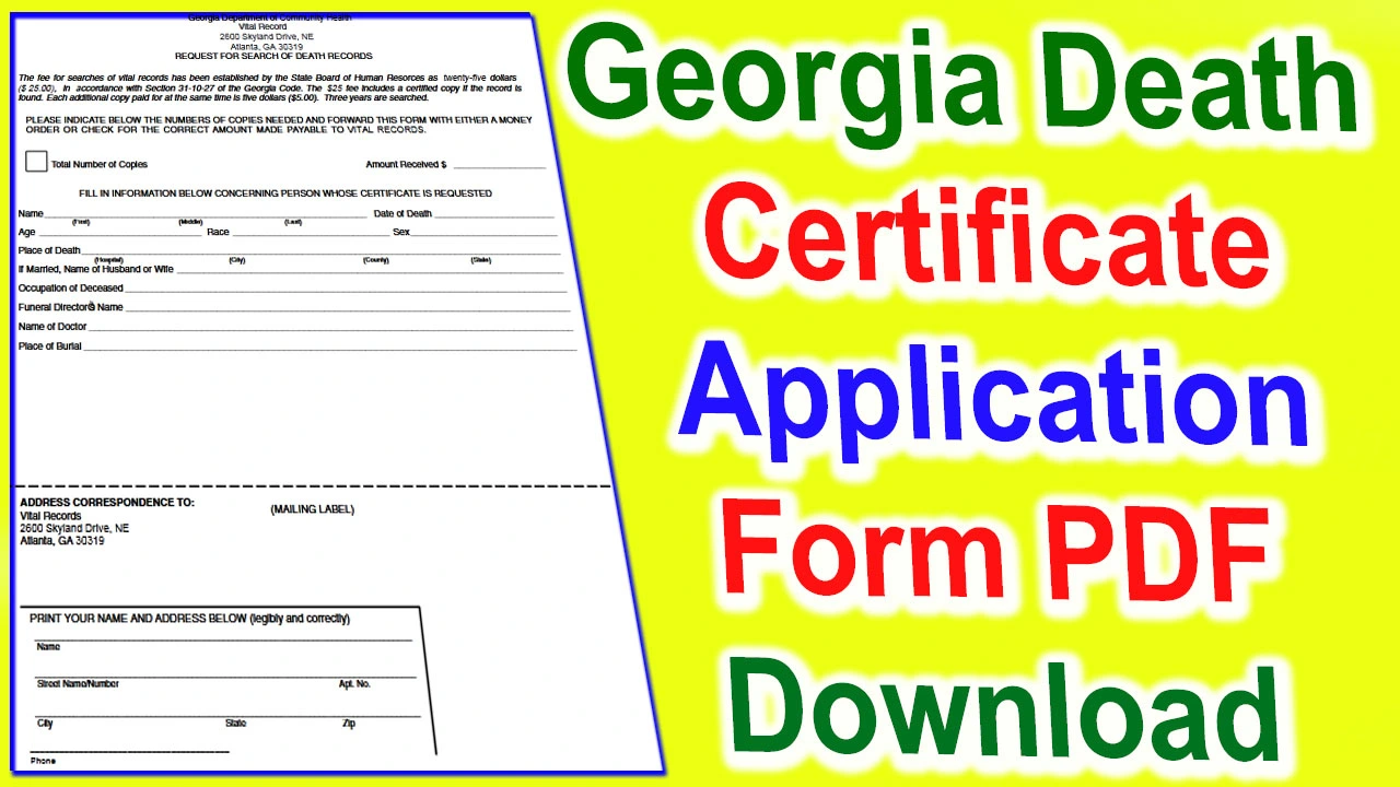 Georgia Death Certificate Application Form PDF