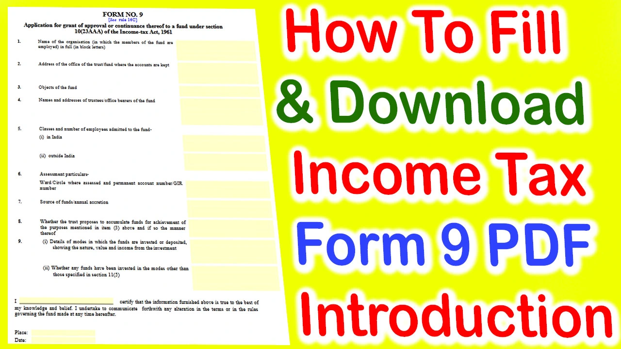 How To Download Income Tax Form 9 PDF Online