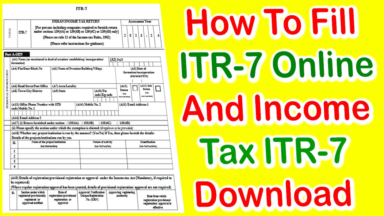 ITR 7 Income Tax Form PDF Download