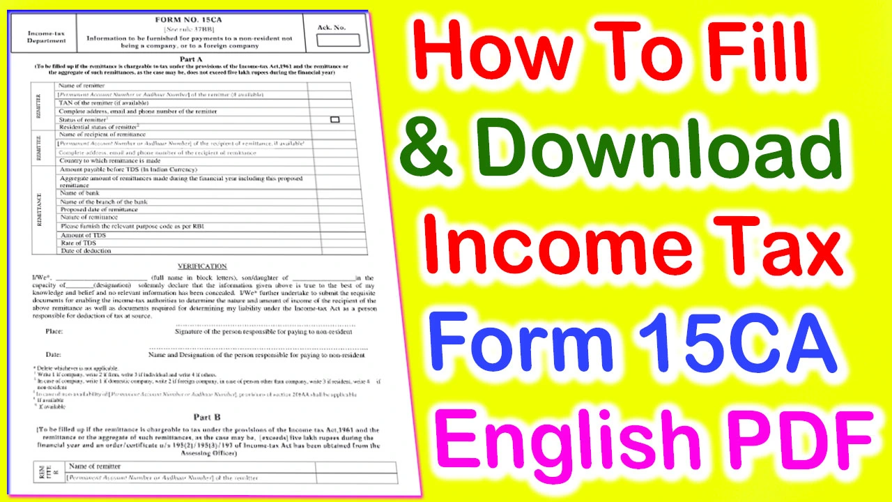 Income Tax Form 15CA Download PDF