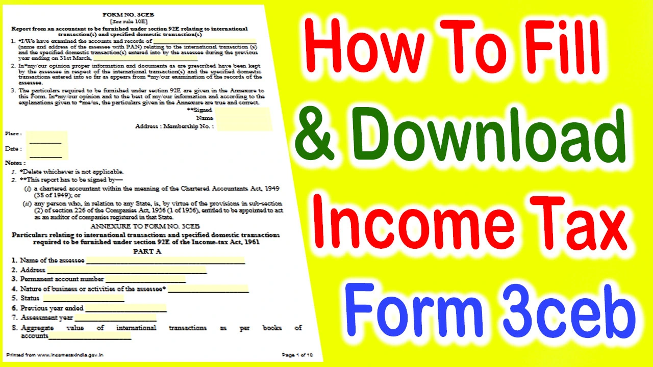 Income Tax Form 3ceb Download PDF | How To Fill Form 3ceb