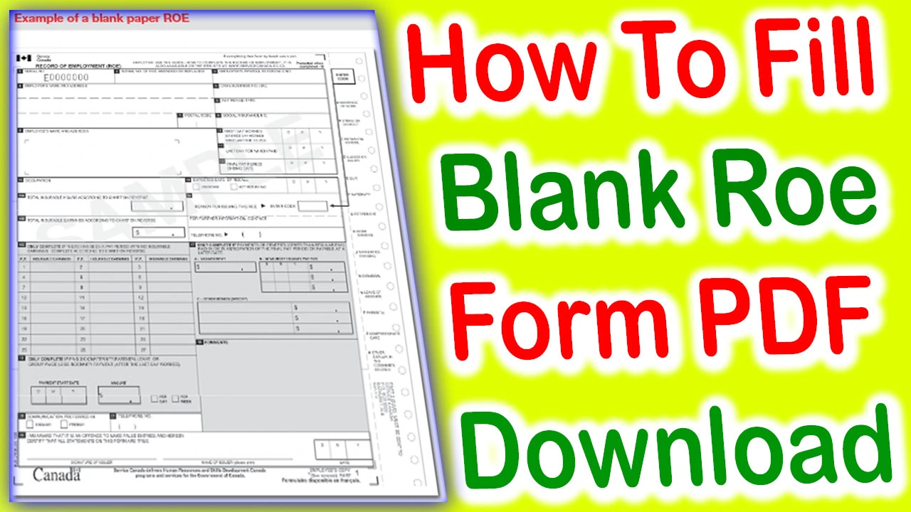 Blank Roe Form PDF Canada - Roe Form Fill Online, Printable, Fillable, Blank
