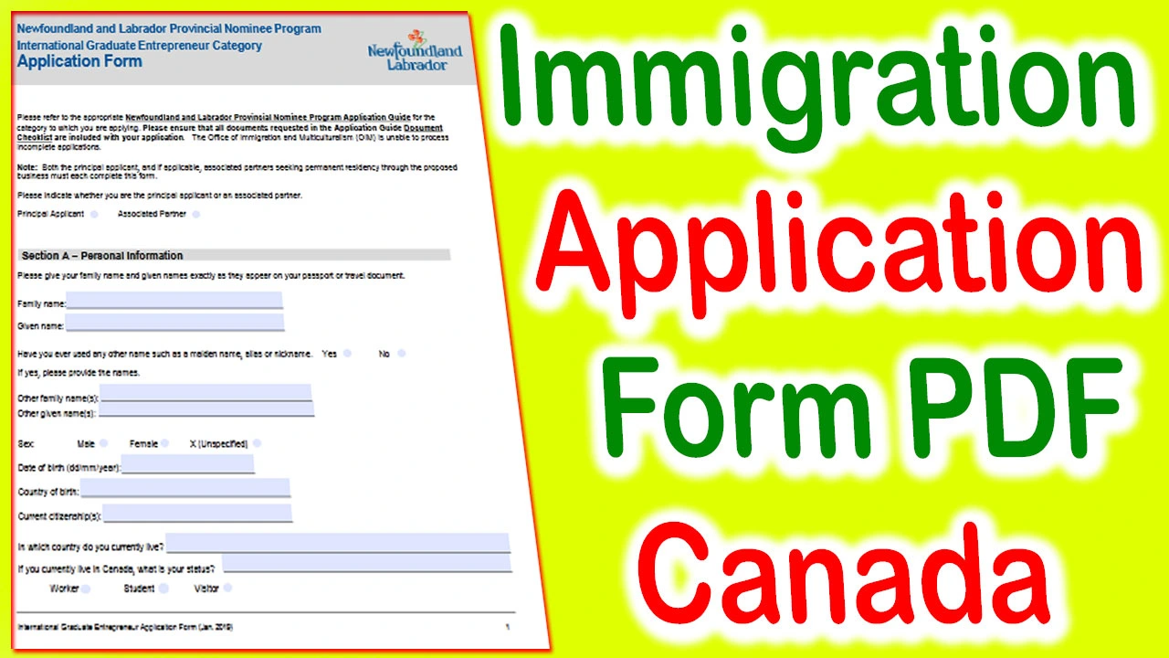 Canada Immigration Application Form PDF 2024 Download