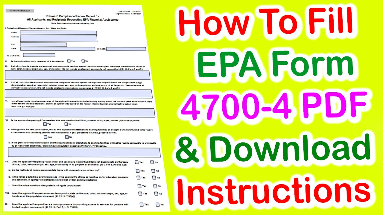 EPA Form 4700-4 PDF Download And Instructions PDF