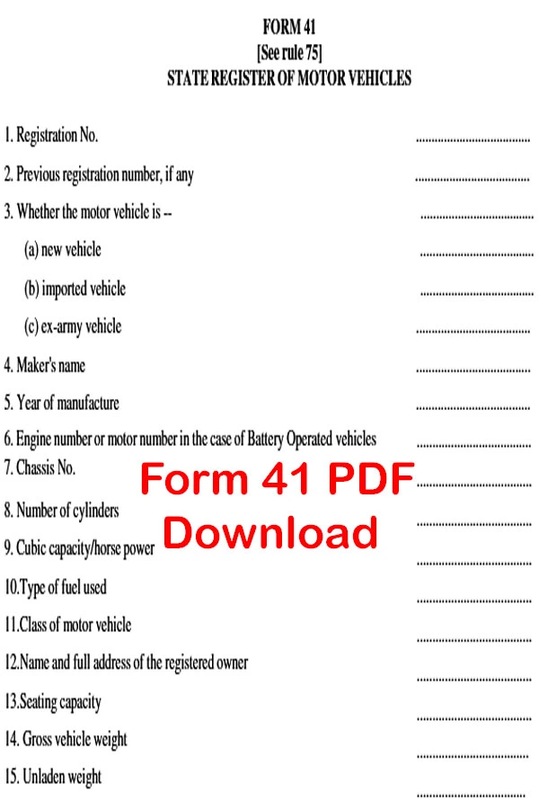 Form 41 PDF Download, Form 41 PDF State Register of Motor Vehicles, form 41 pdf, How To Fill Out Form 41 PDF, State Register of Motor Vehicles form 41 PDF, Form 41 PDF 2023, Form 41 Download PDF, form 20 rto rajasthan, 41 form pdf download, How To Download Form 41 PDF, Form 41 PDF 2023, form 41 pdf state registration of motor vehicle, form 41 pdf download Hindi, form 41 pdf 2023