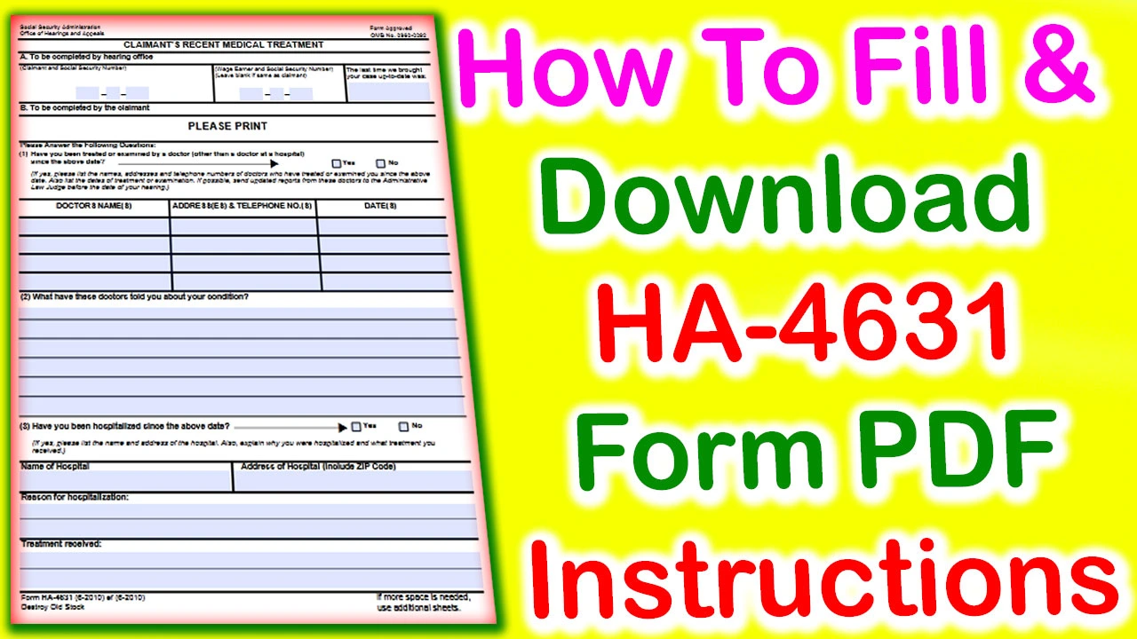 Form HA-4631 PDF Download - Claimant