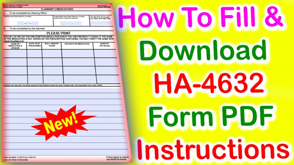 Form HA-4632 PDF Download, How To Fill Form HA-4632, Claimant's Medications Form, Form HA-4632 PDF, Form HA-4632 Download, Form HA-4632, Form HA-4632 Download PDF, Disability Form HA-4632, How To Download Form HA-4632 PDF, How To Fill Out Form HA-4632 PDF, Form HA-4632 Fill Online, Fillable Form HA-4632 PDF, Printable HA-4632 Form PDF, HA-4632 PDF 2023