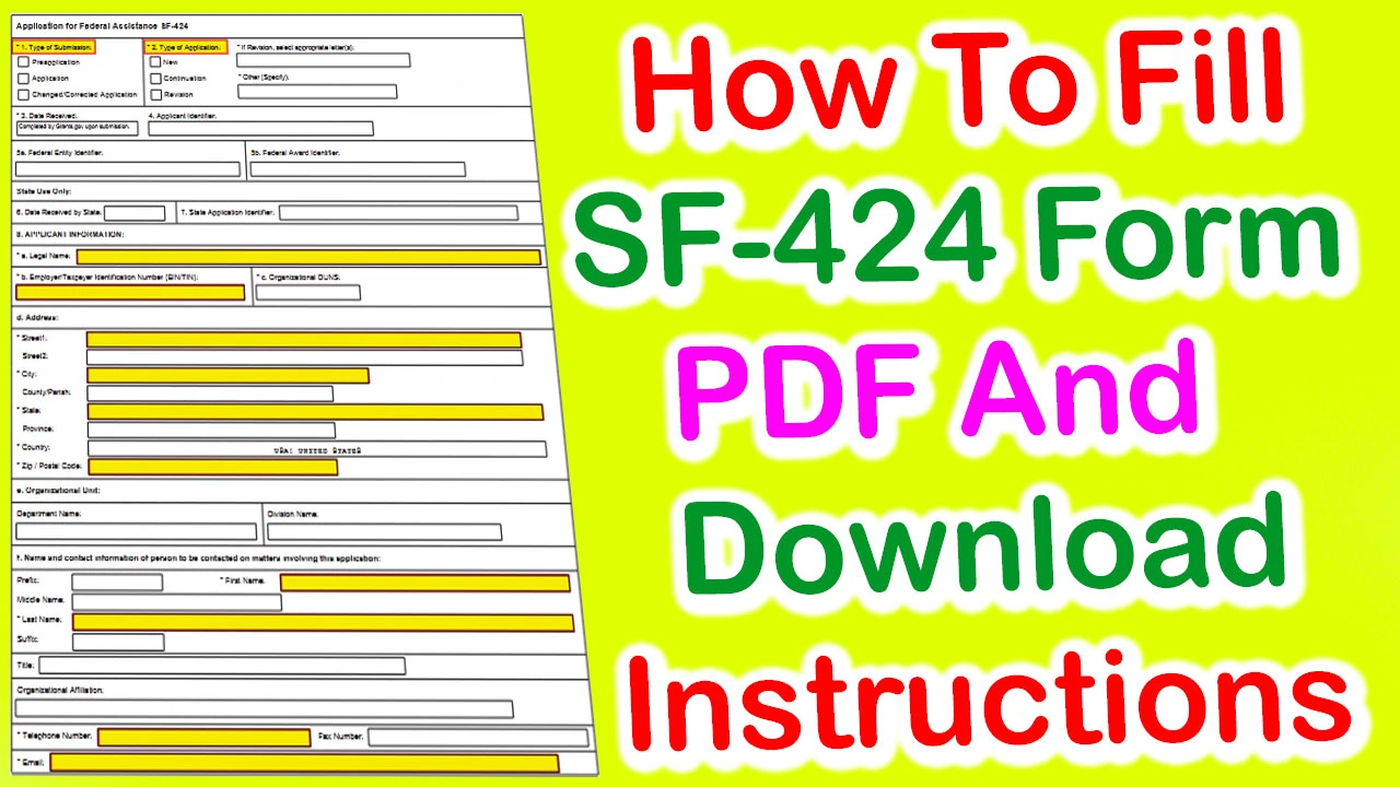 Form SF 424 PDF Download | SF-424 Form Fillable 2024