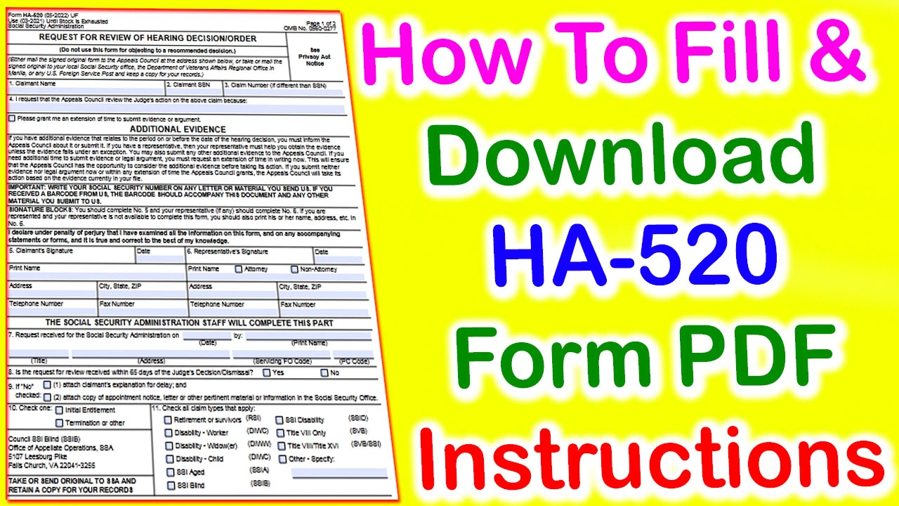 HA-520 Form PDF Download - Request for Review of Hearing Decision/Order
