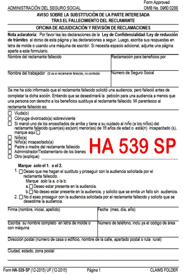 HA 539 SP Form PDF Download, How To Fill HA 539 SP Form PDF, HA 539 SP Form, HA 539 SP Form PDF, HA 539 SP Form Download, How To Download HA 539 SP Form, How To Fill Online HA 539 SP Form, HA 539 SP PDF, HA 539 SP Form 2023, HA 539 SP Form Blank, Printable HA 539 SP Form, Social Security HA 539 SP Form, Form HA 539 SP PDF, Form HA 539 SP Download, Fillable HA 539 SP Form