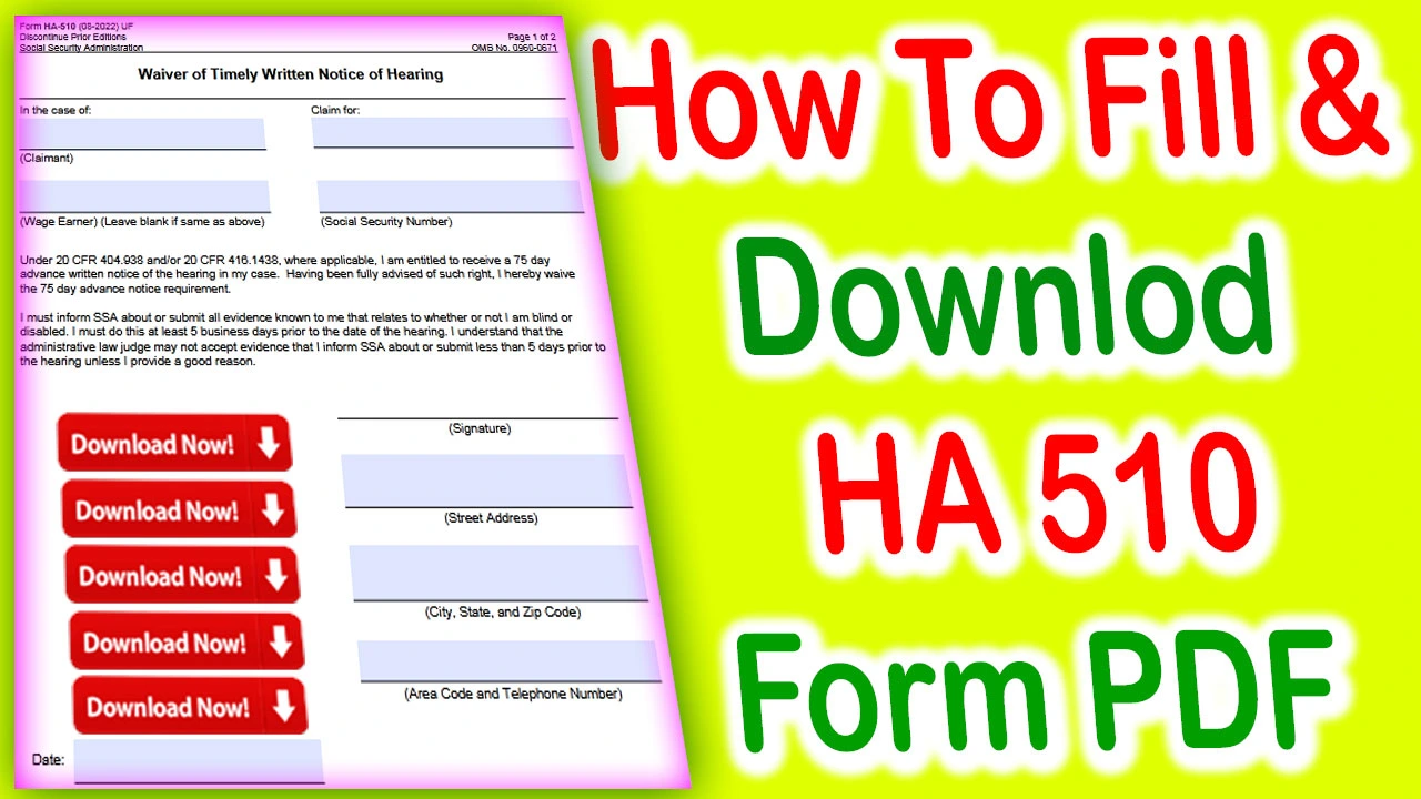 Ha 510 Form PDF Download | How To Fill Out HA 510 Form PDF