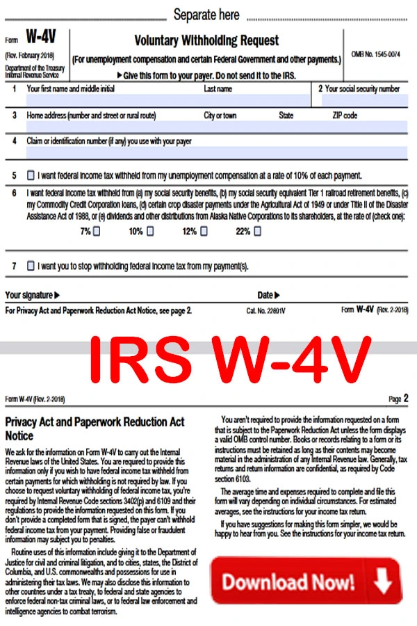 IRS W4V Form 2024 PDF Download How To Fill IRS W4V Form PDF