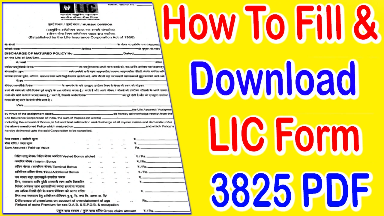 LIC Form 3825 PDF Download | How To Fill Out LIC Form 3825 PDF