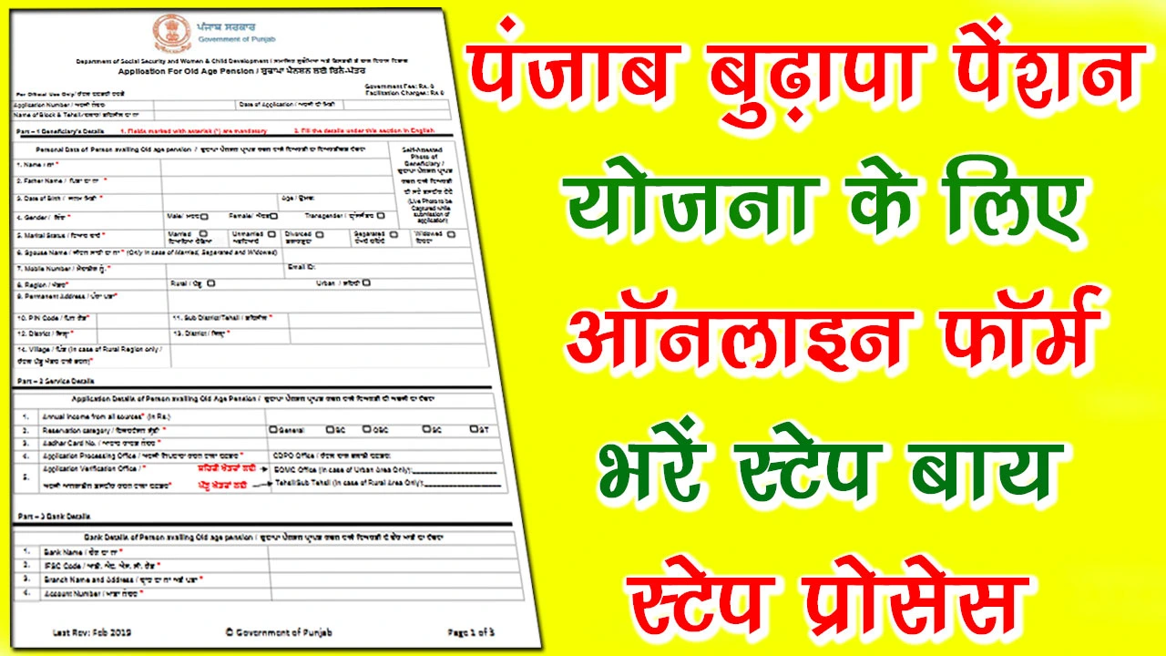 Punjab Old Age Pension Form PDF Download In Punjabi