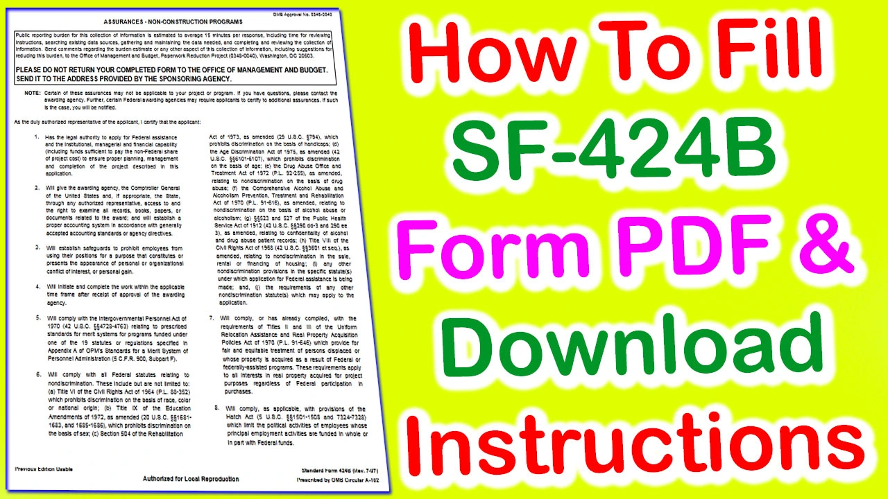 SF-424B Form PDF Download | SF-424B Form Fillable 2024